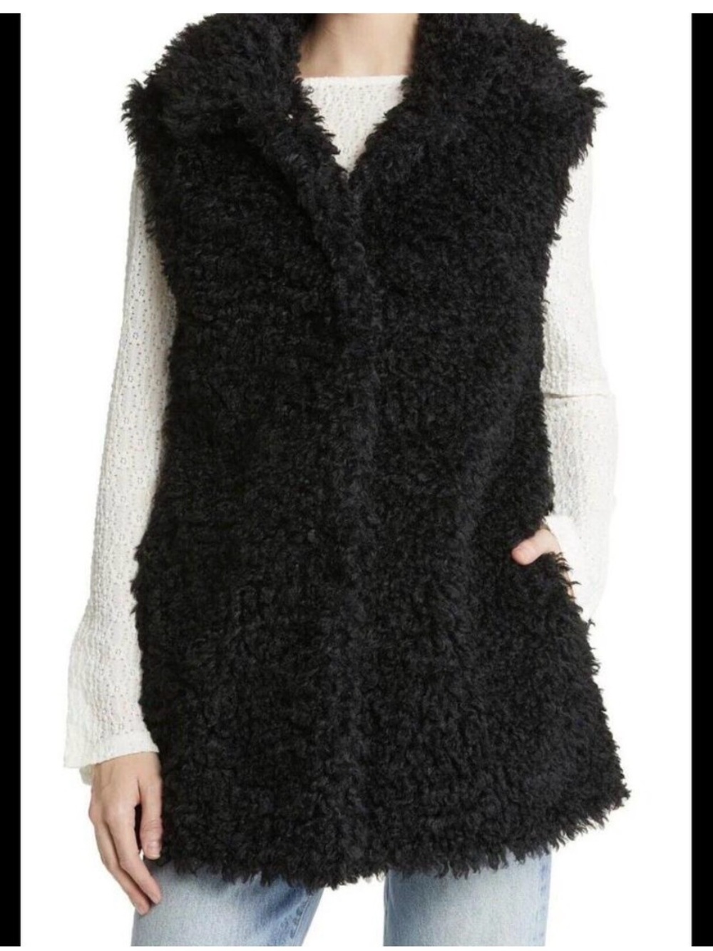 UGG Women Tammie Faux Fur Long Vest Size M $168 Retail